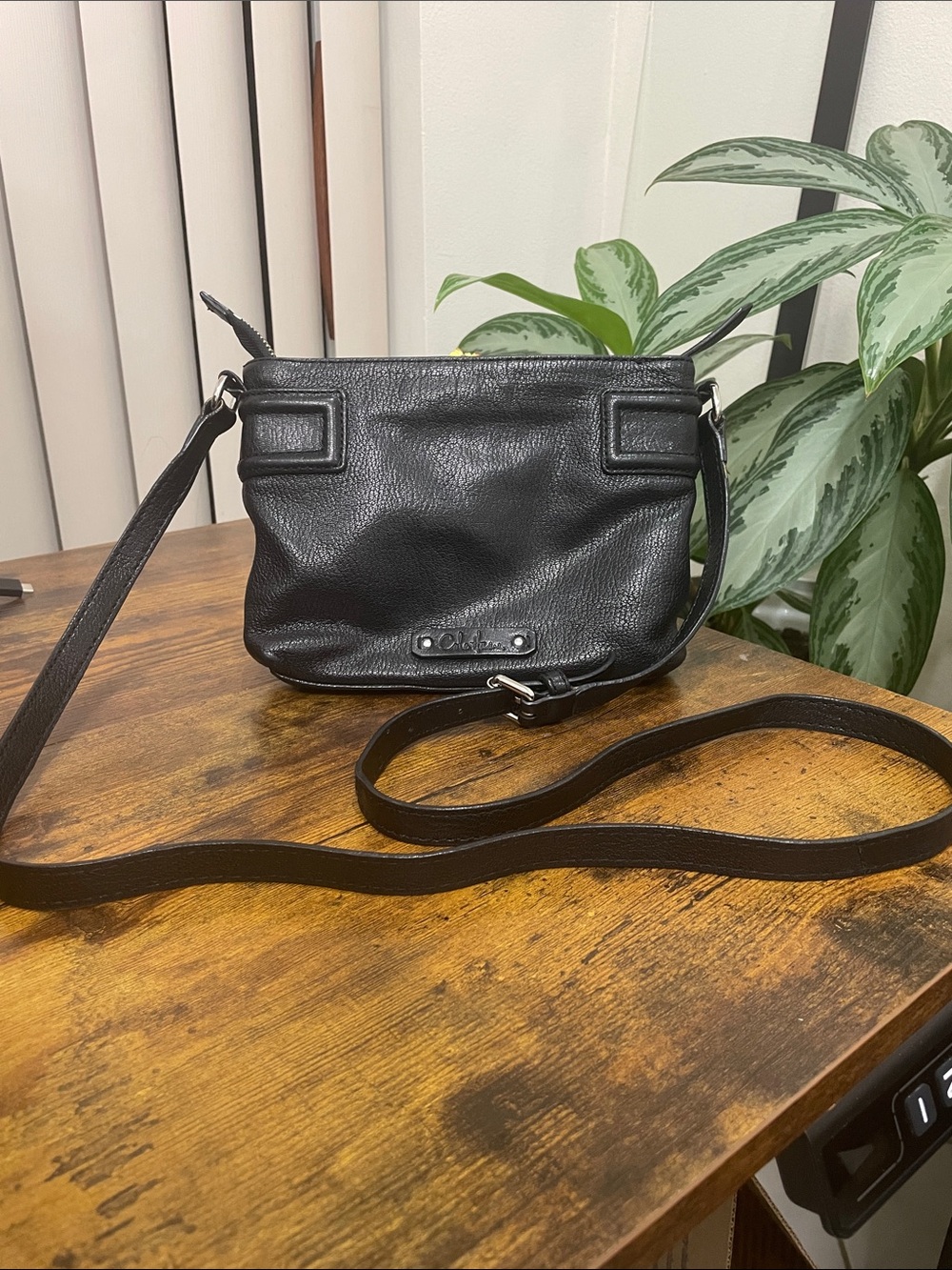 Black Pebbled Leather Crossbody Bag - Cole Hann